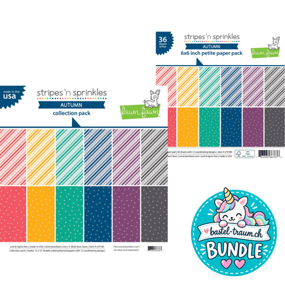 Lawn Fawn Stripes 'n Sprinkles Autumn - Petite Paper + Collection Pack Collection Pack