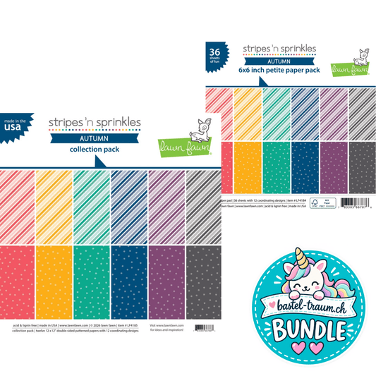Lawn Fawn Stripes 'n Sprinkles Autumn - Petite Paper + Collection Pack Collection Pack