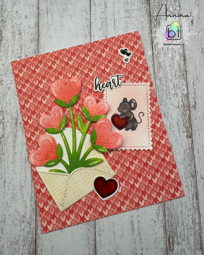 Lawn Fawn Heart blooms Herzblüten Stand alone Stanzen