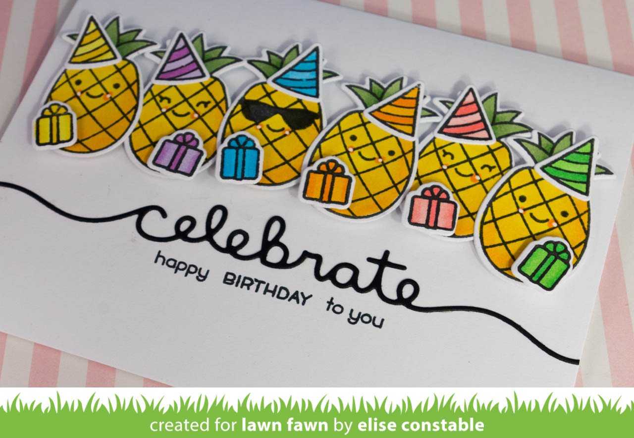 Lawn Fawn Tiny Tag Sayings: Birthday Clear Stamps 2x3