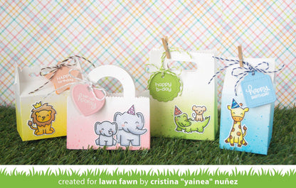 Lawn Fawn Tiny Tag Sayings: Birthday Clear Stamps 2x3