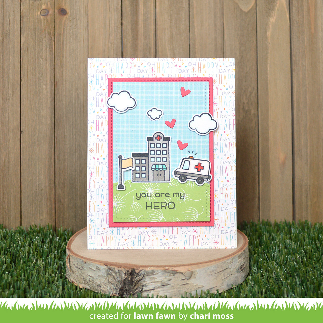Lawn Fawn village heroes Clear Stamp 4x6