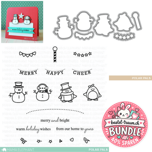 Mama Elephant Polar Pals Clear Stamps 4x6 + Creative Cuts Stanzen