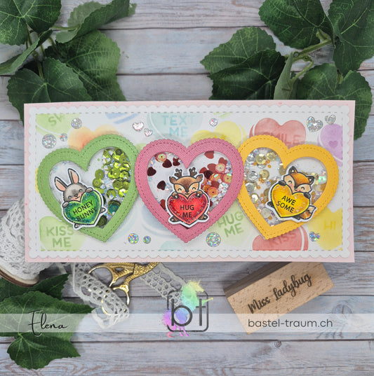 Beispielkarte mit dem Stempelset Lawn Fawn CRITTER CONVERSATION