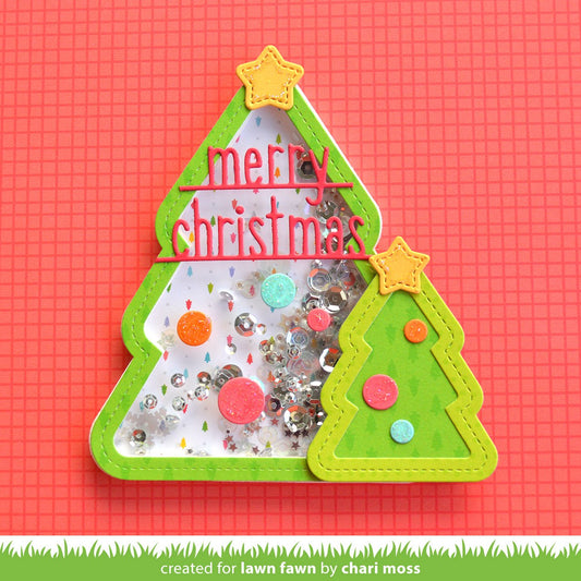 Lawn Fawn Stitched Christmas Tree Frames Stanzen