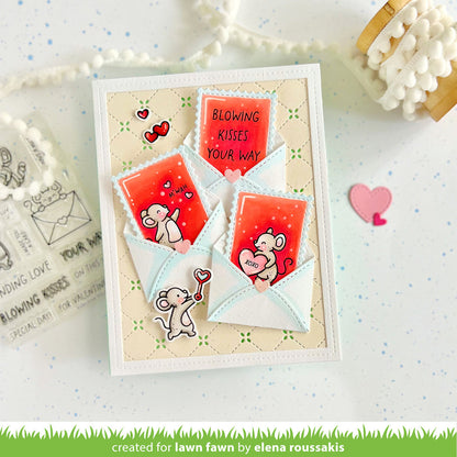 Lawn Fawn Valentine mice Clear Stamp Set 3x4 Valentinsmäuse