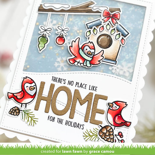 Lawn Fawn Winter Birds Add-On clear stamp set 3x4