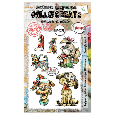 AALL & Create Santa's Sidekicks Snuggle Spark A6 Clear Stamps