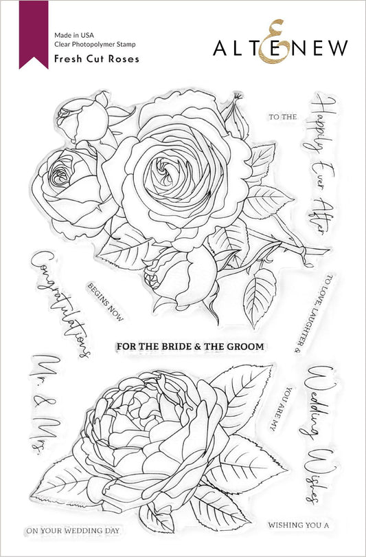 Altenew Fresh Cut Roses Clear Stamp Set 6x8