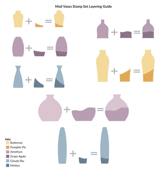 Altenew Mod Vases Clear Stamp 6x8
