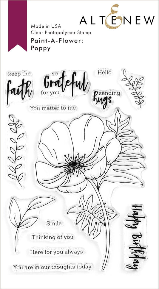 Altenew - Paint-A-Flower Poppy - Clear Stamps 4x6
