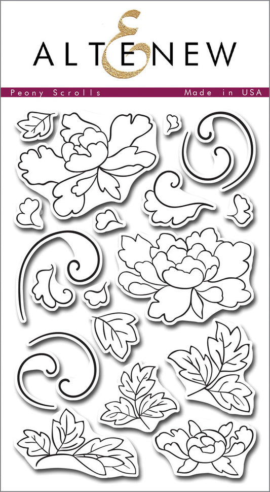 Altenew - Stempelset 4x6 - Peony Scrolls