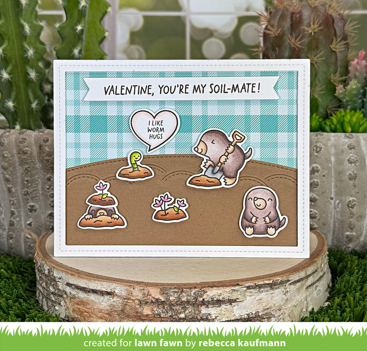Lawn Fawn A mole lot of love Clear Stamp Set 4x6 Maulwurf & Herzen