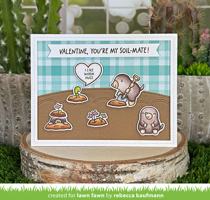 Lawn Fawn A mole lot of love Clear Stamp Set 4x6 Maulwurf & Herzen