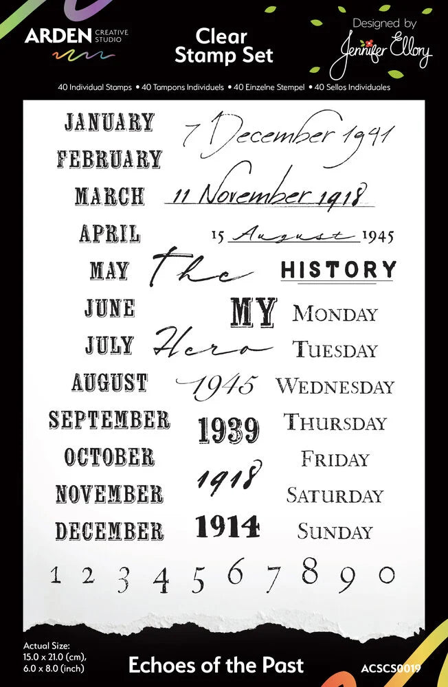 emembering... 6x8 Inch Clear Stamp Set Echoes of the Past