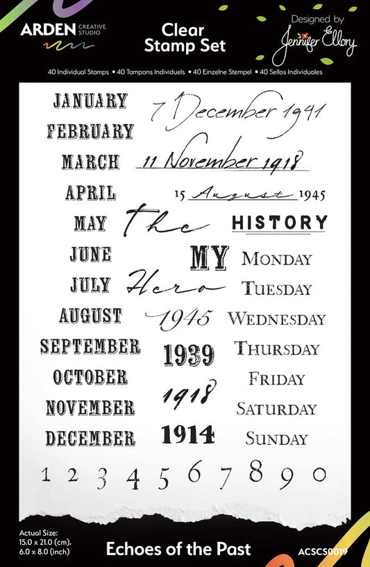 emembering... 6x8 Inch Clear Stamp Set Echoes of the Past