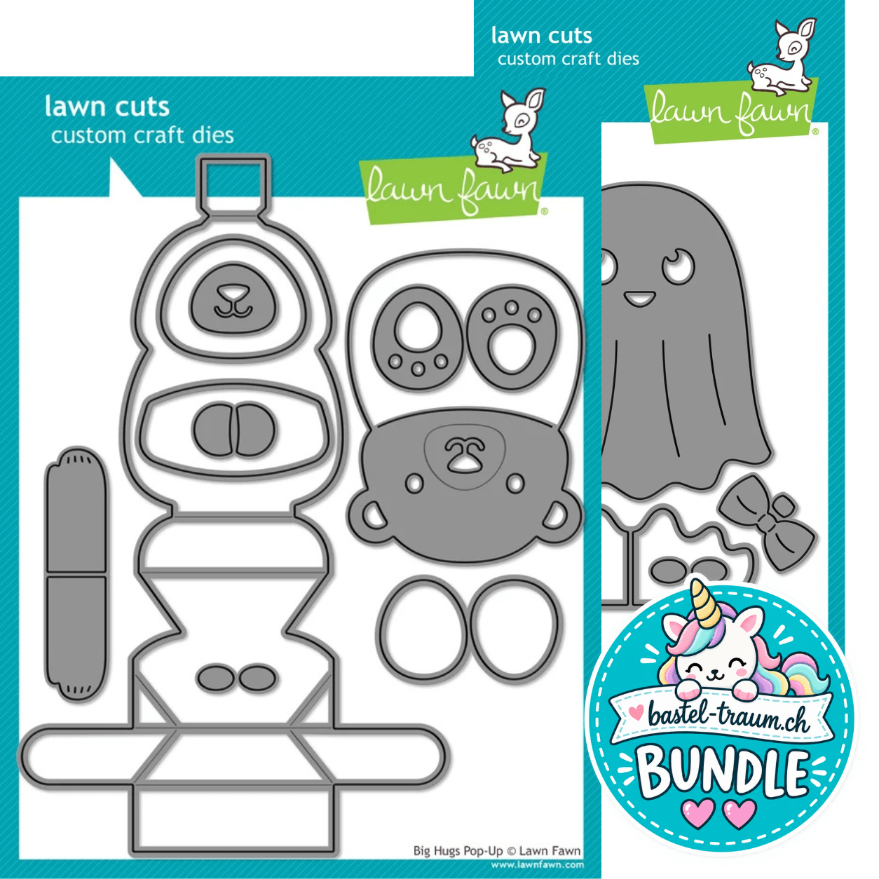 Lawn Fawn Lawn Cuts Big Hugs Pop-Up + Big Hugs Ghost Lawn Cuts Stanzen