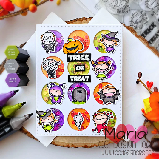 C.C. Designs - Halloween Inchies - Clear Stamp Set 4x8