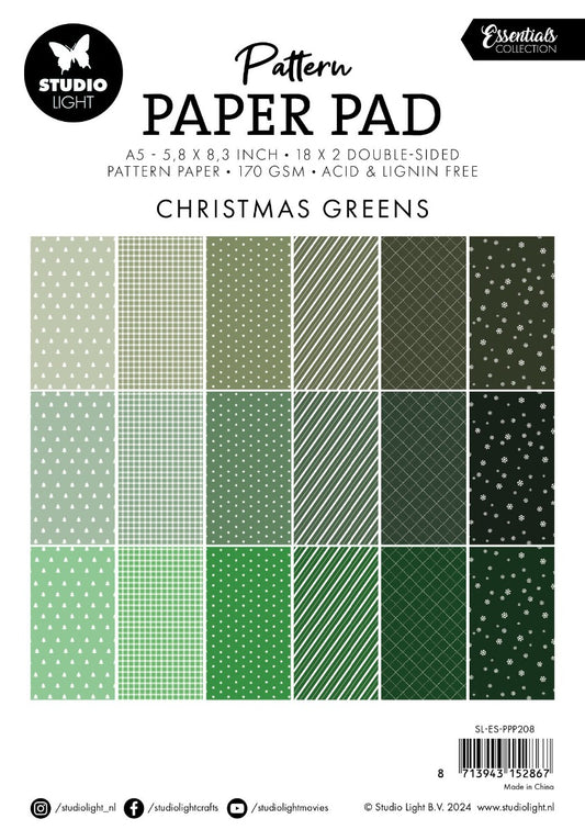 Christmas Greens A5 Essentials Pattern Paper Pad