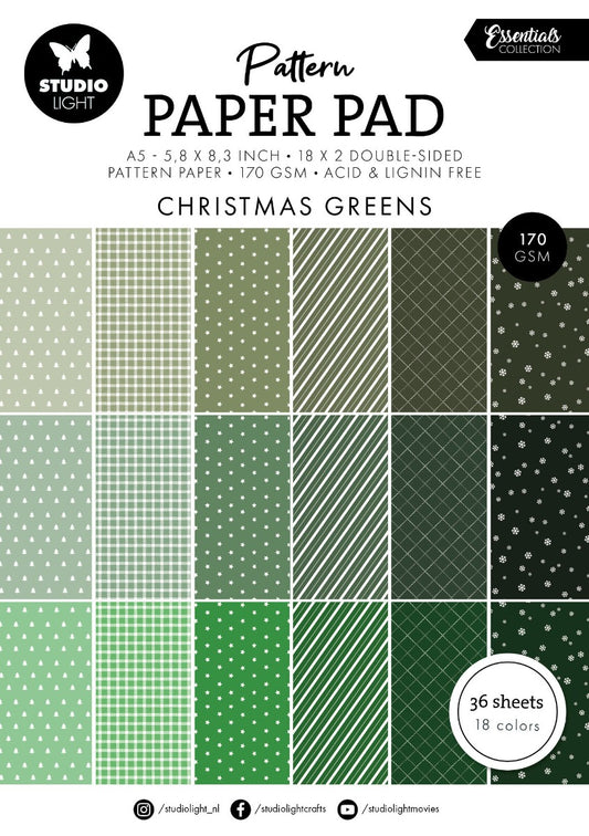 Christmas Greens A5 Essentials Pattern Paper Pad