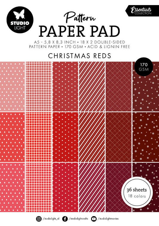 Christmas Reds A5 Essentials Pattern Paper Pad