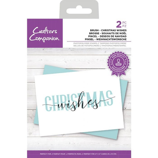 Crafter's Companion - Brush Christmas Wishes - 4x6 Clear Stamps