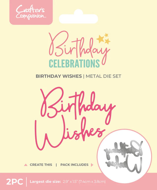 Crafter’s Companion Birthday Celebrations Metal Dies Birthday Wishes