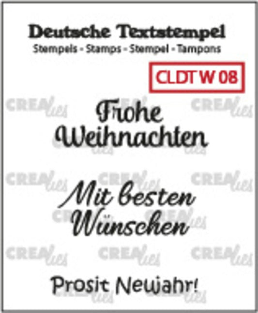 Text Stamps German Frohe Weihnachten / Mit besten Wünschen / Prosit Neujahr!