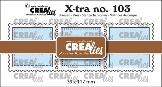 X-tra Dies No. 103 3 Postage Stamps Square in a Row