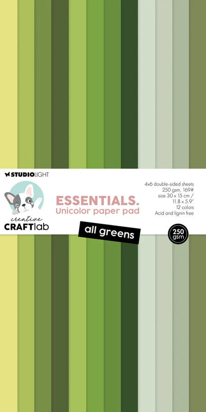 Studio Light Papierblock "All Greens Essentials" - Unicolor, 30x15cm (250g/m²) (Kopie) (Kopie)