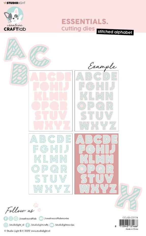 Creative Craftlab Striped Alphabet Cutting Dies