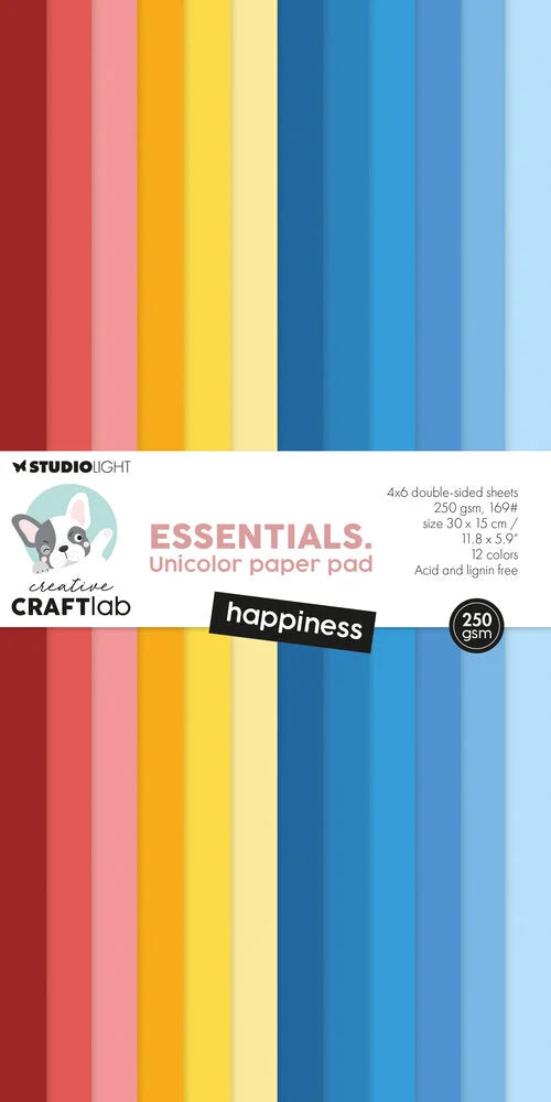 Studio Light Papierblock "Happiness Essentials" - Unicolor, 30x15cm (250g/m²) (Kopie)