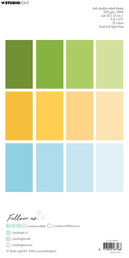 Studio Light Spring Has Sprung Essentials Unicolor Paper Pad 24 Seiten