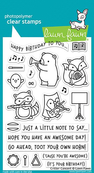 Lawn Fawn - Critter Concert - Clear Stamps 4x6