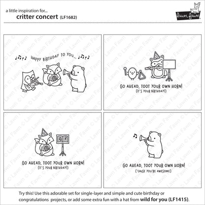 Lawn Fawn - Critter Concert - Clear Stamps 4x6