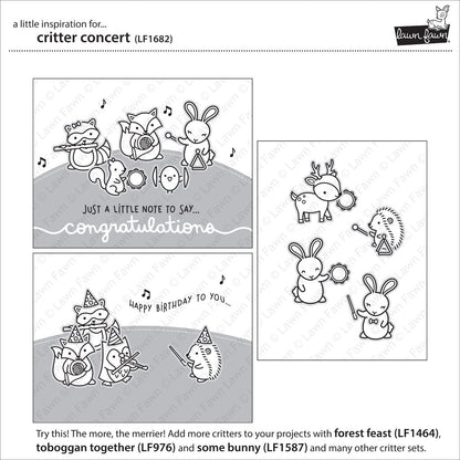 Lawn Fawn - Critter Concert - Clear Stamps 4x6