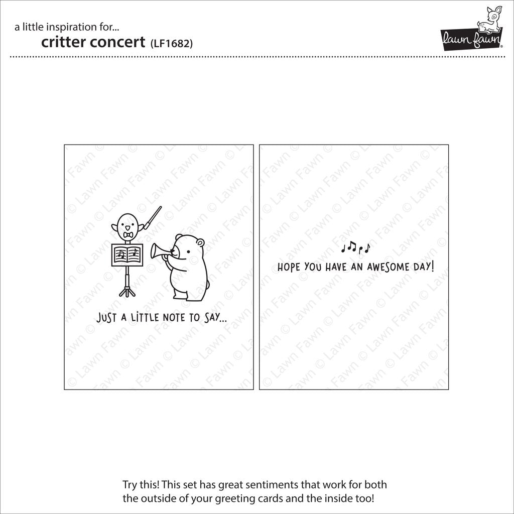 Lawn Fawn - Critter Concert - Clear Stamps 4x6