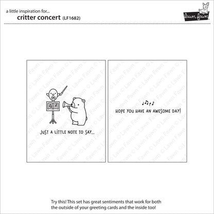 Lawn Fawn - Critter Concert - Clear Stamps 4x6