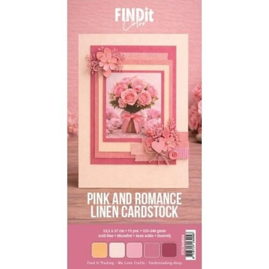 Find It Linen Cardstock 4K Pink and Romance mit fünf Rosatönen und Leinenstruktur
