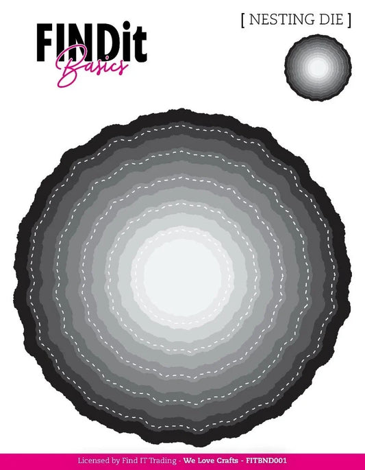 Wellenkreis Stanzen mit Nahtdetail für Karten und Scrapbooking