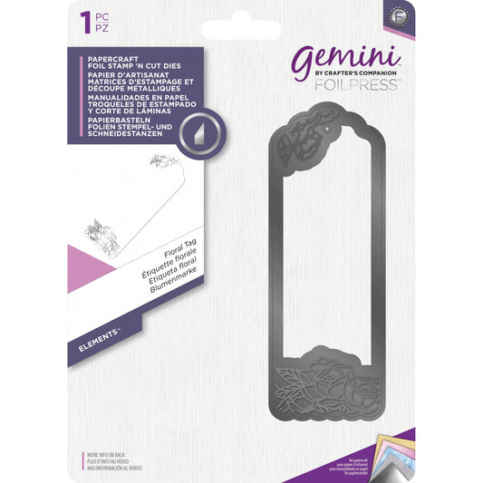 Gemini Foil Stamp 'N' Cut Die - Elements - Floral Tag