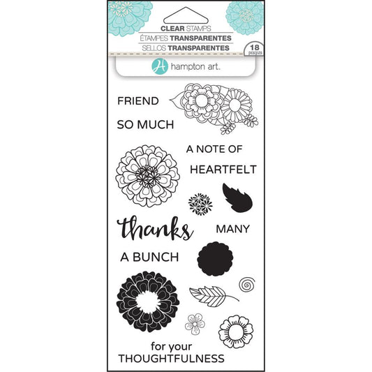 Hampton Art Flower Thanks Clear Stamps 4x8