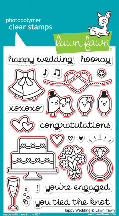Lawn Fawn - Happy Wedding - Stanzen