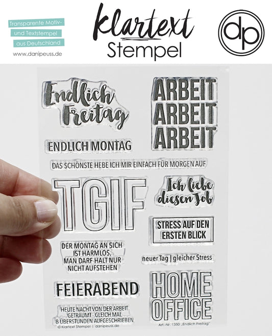 Klartext-Stempel - Endlich Freitag - Clear Stamp Set 4x6