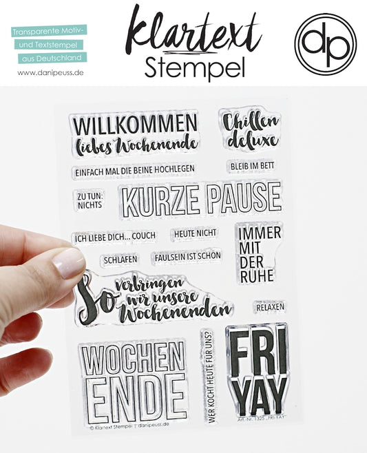 Klartext-Stempel - FRI-YAY - Clear Stamp Set 4x6