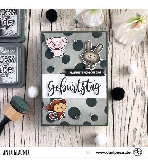 Klartext-Stempel - Geburtstag - Clear Stamp Set 4x6