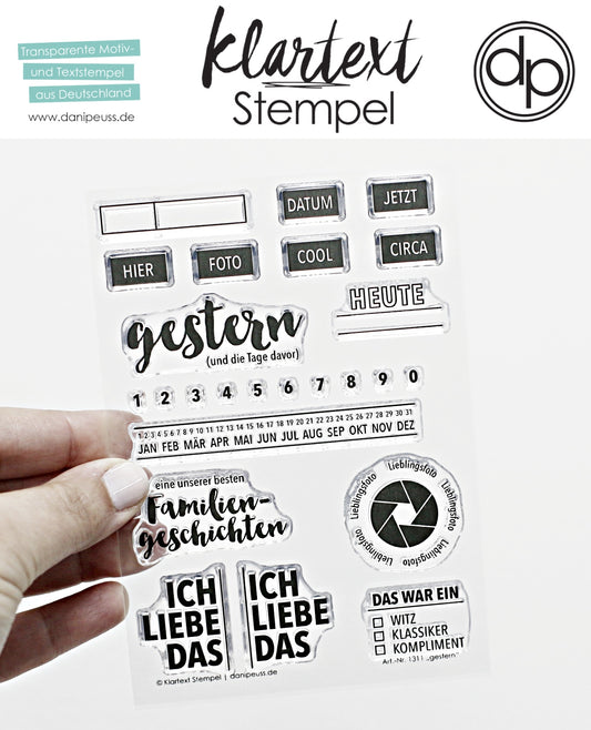 Klartext-Stempel - Gestern - Clear Stamp Set 4x6