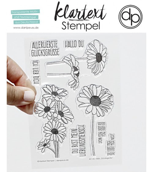 Klartext-Stempel - Glücksgrüsse - Clear Stamp Set 4x6