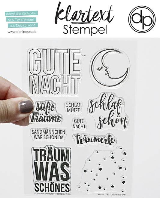 Klartext-Stempel - Gute Nacht - Clear Stamp Set 4x6