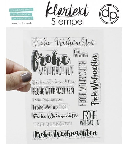 Klartext-Stempel - 13 mal Frohe Weihnachte - Clear Stamp Set 4x6